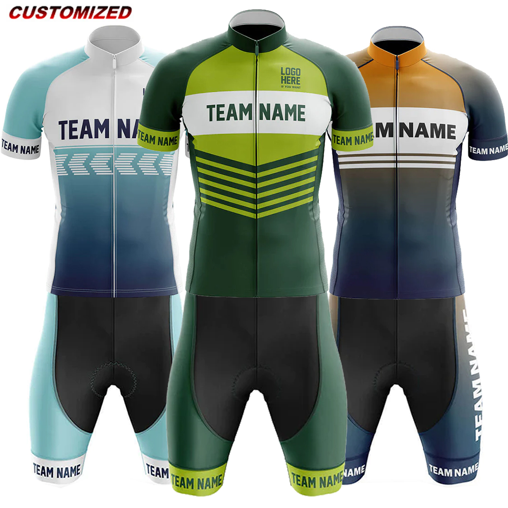 Summer Clothing Name - Aangepaste teamnaam (10) Heren wielertruisets met