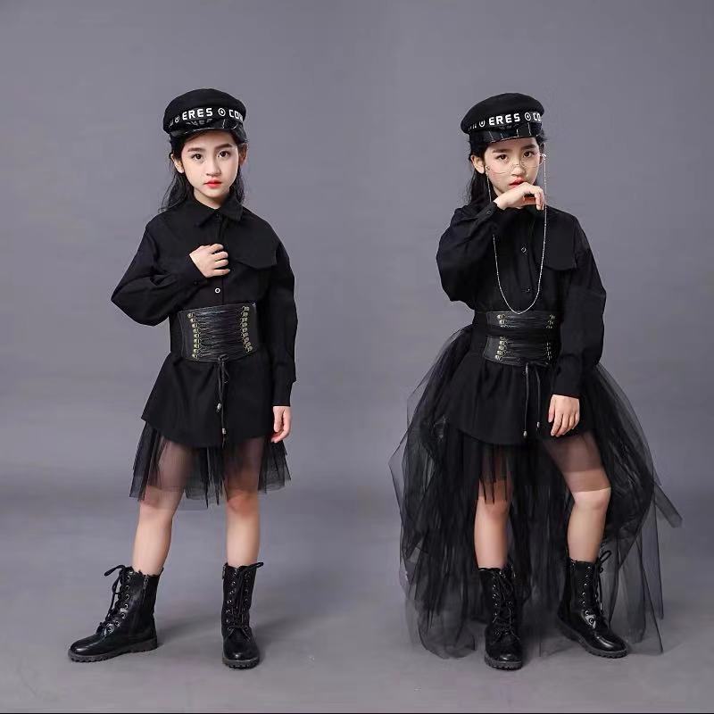 Summer Clothing Model - Zwart pak voor kinderen Meisjes Model