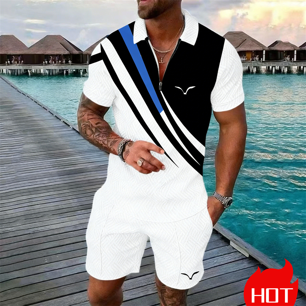 Summer Clothing Styles Men - Zomerset gestreepte Y2K kleding 2-delige set