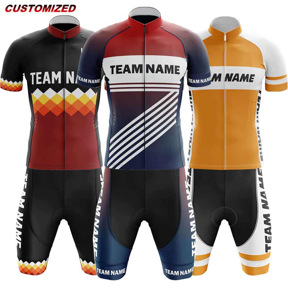 Summer Clothing Name - Aangepaste teamnaam (4) Heren wielertruisets met