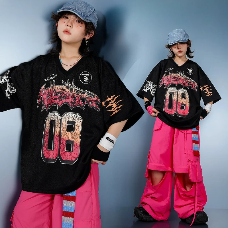 Summer Rose Clothing - Nieuwe jongens jazzdans kostuums zwarte T-shirt