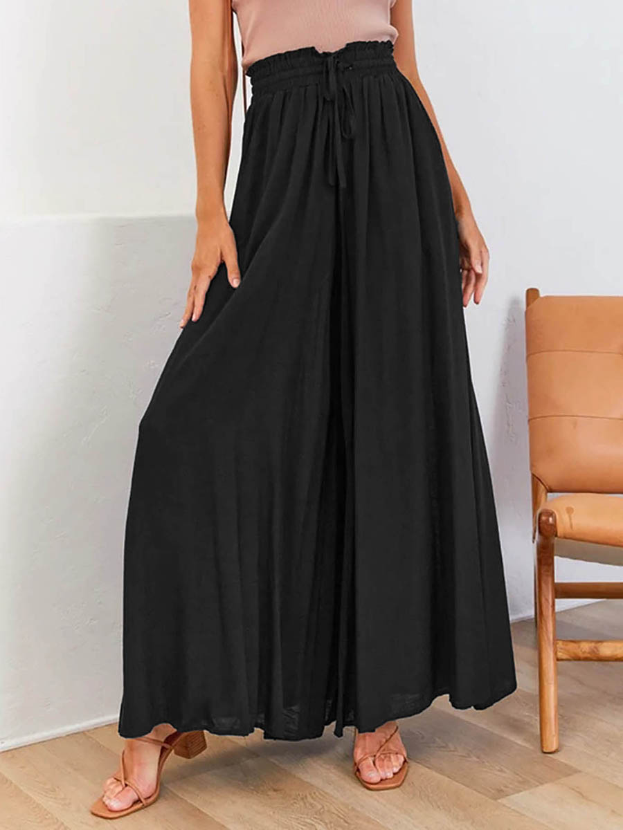 Palazzo Pant Wide - Damesbroek met hoge taille, wijde pijpen,