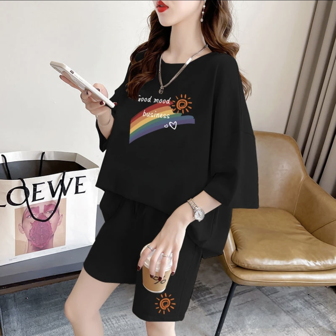 Summer Clothing Women - Mode zomerse damesshortset, sportkleding, oversized T-shirt