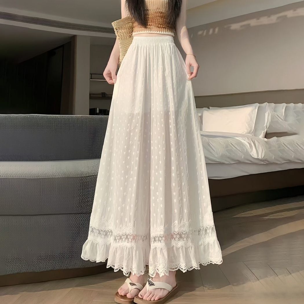 Dames witte elastische broek m - Palazzo Pant Wide recensie en prijs