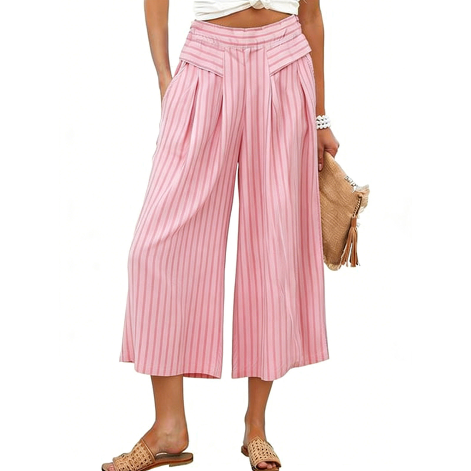Dames gestreepte broek met wij - Palazzo Pant Wide recensie en prijs
