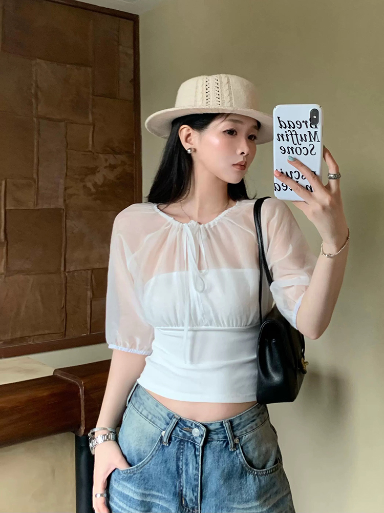 Top met zijden panelen en half - Summer Clothing Usa recensie en prijs