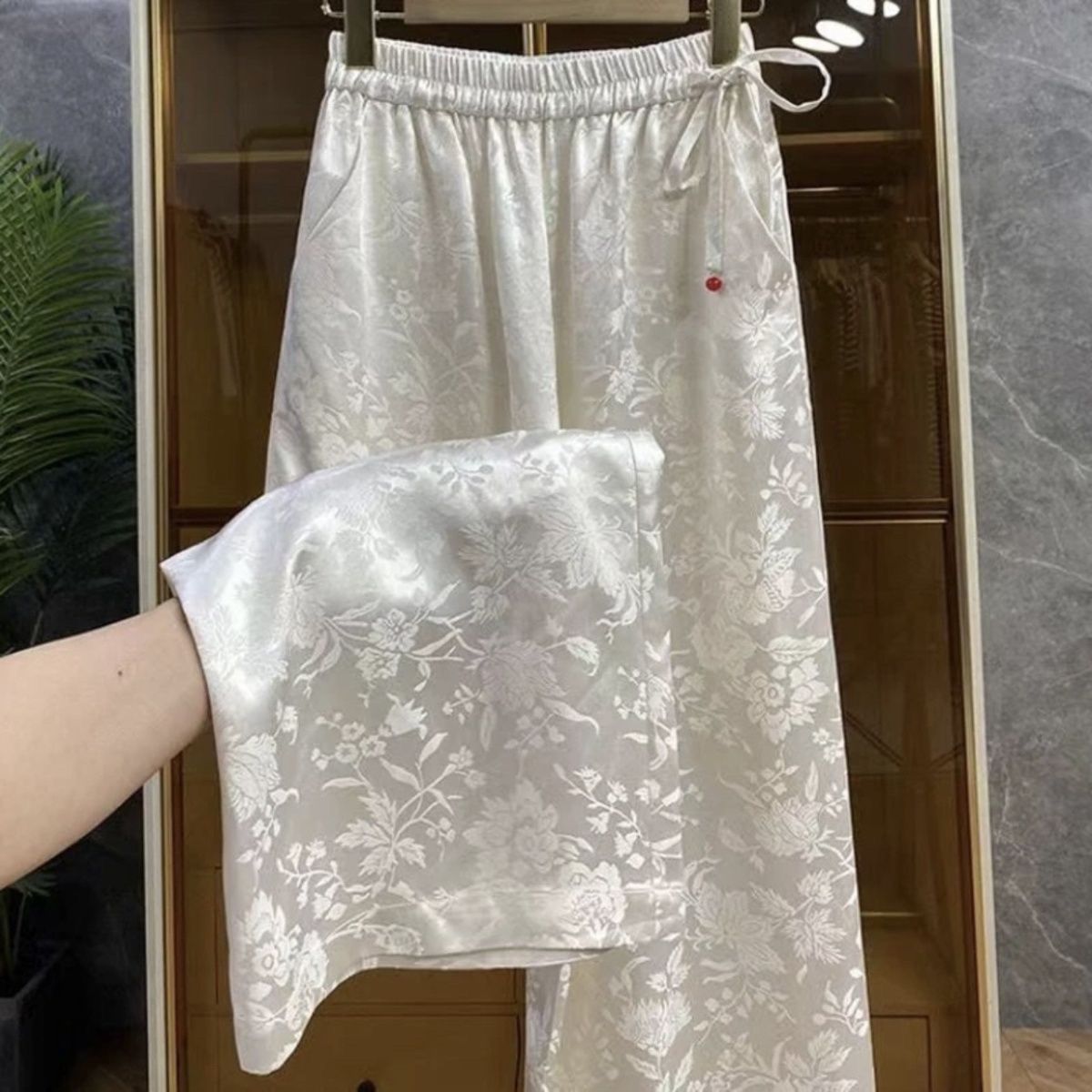 Elegante jacquard satijnen pal - Palazzo Pant Wide recensie en prijs