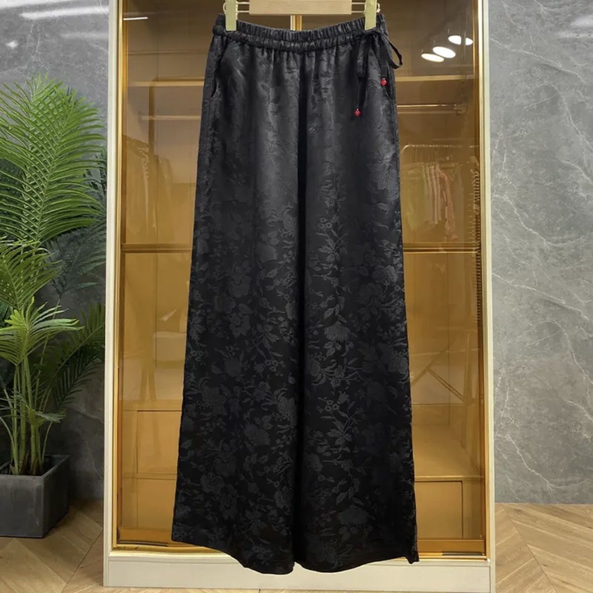 Elegante jacquard satijnen pal - Palazzo Pant Wide recensie en prijs