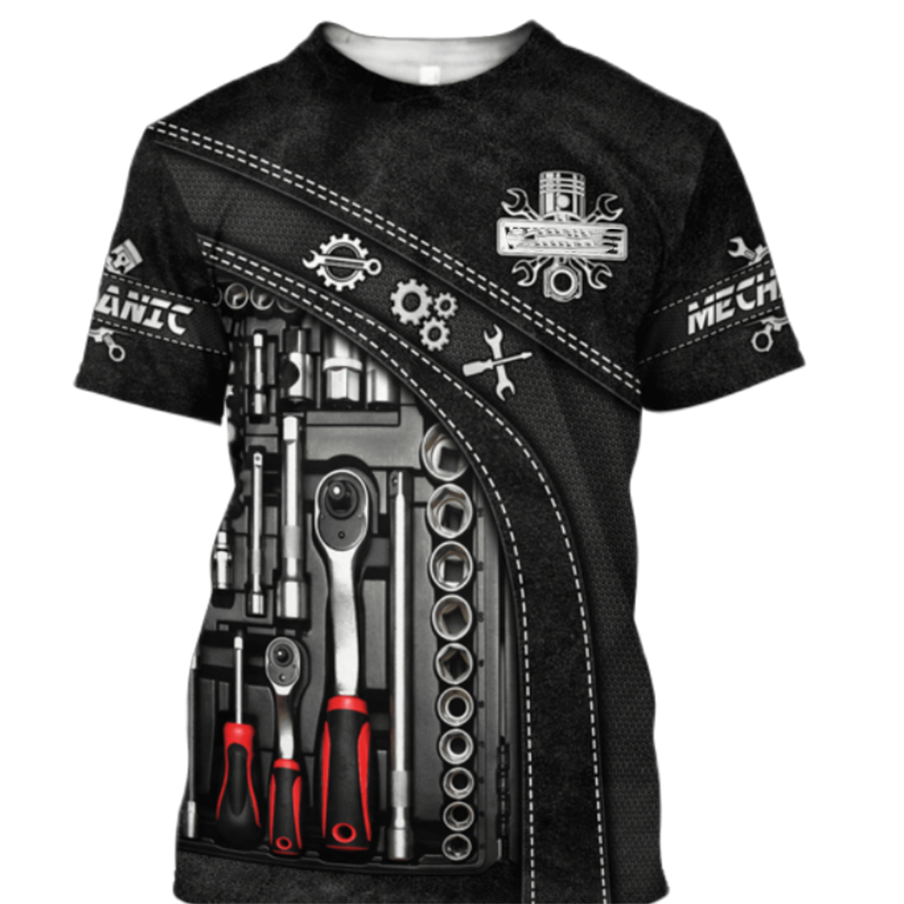 Vintage T-shirt Monteur 3D Pri - Summer Clothing Name recensie en prijs