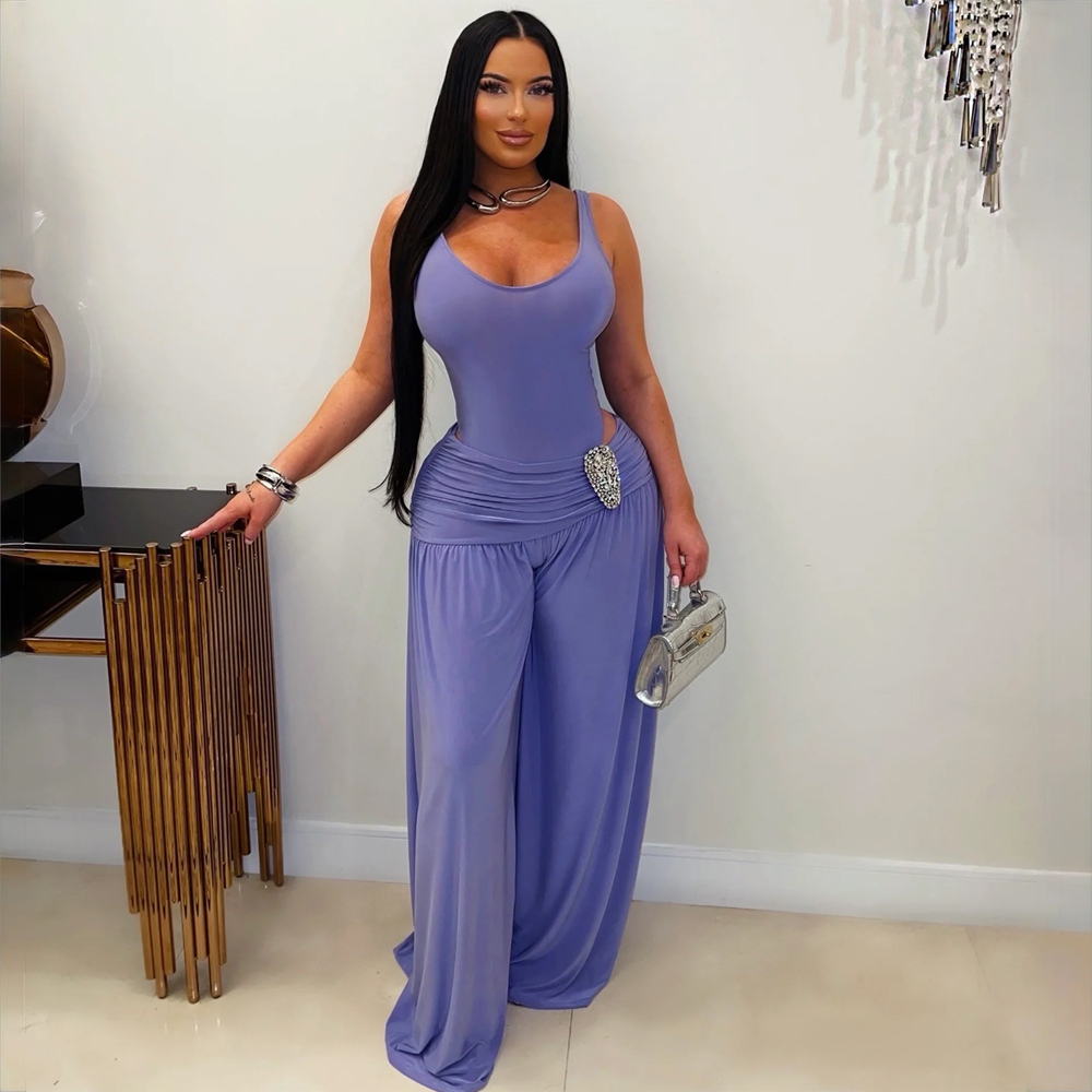 Elegante sexy bodysuit en gepl - Palazzo Pant Wide recensie en prijs