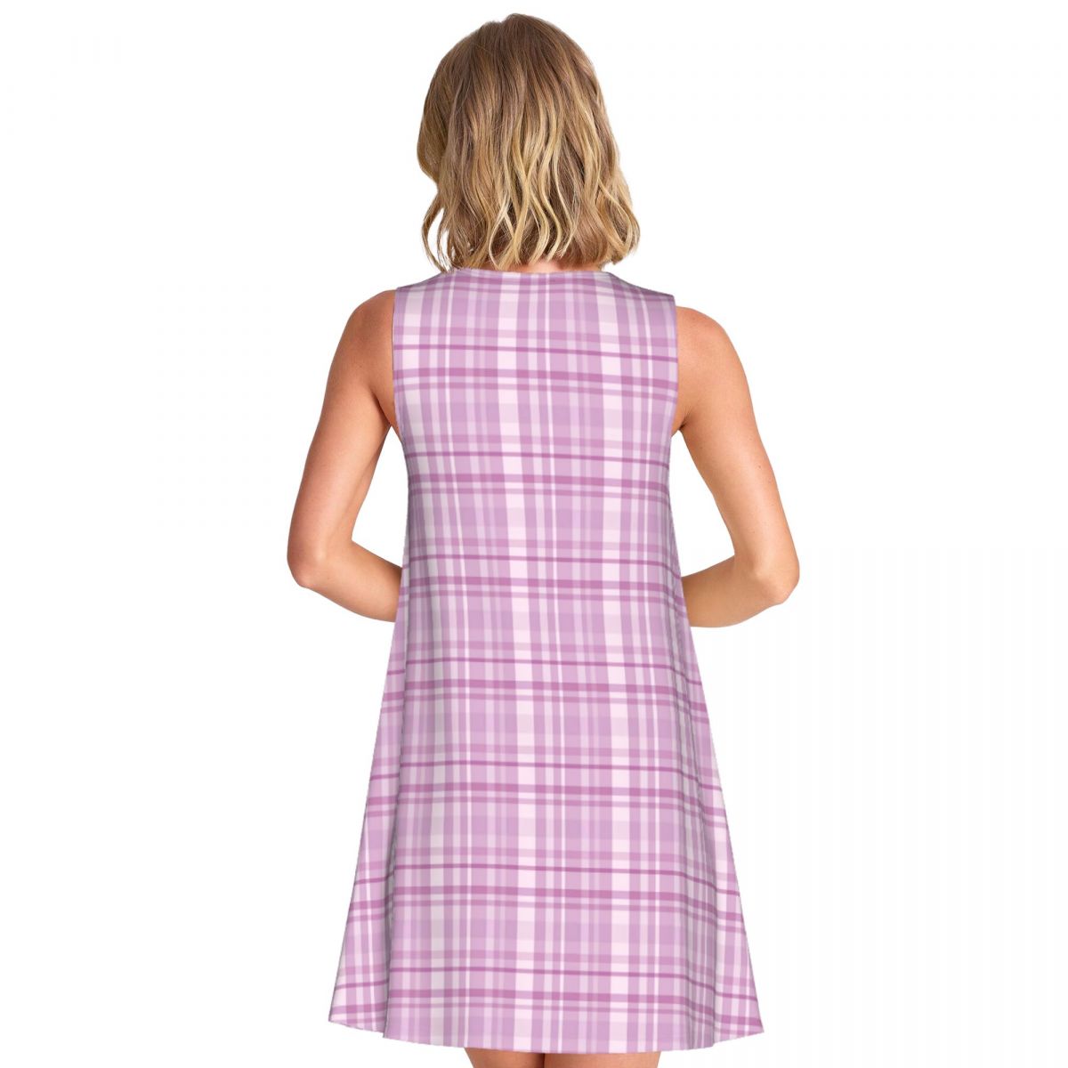 Paarse geruite casual jurk met - Summer Clothing Ideas For Women recensie en prijs